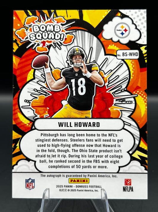 2025 Donruss Will Howard Bomb Squad autograph 40/75 back