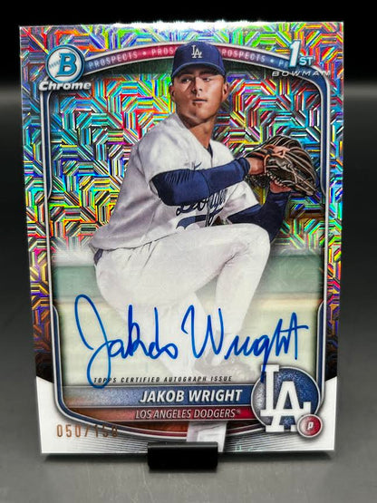 2025 Bowman Chrome Jakob Wright 1st Bowman autograph 050/150 front