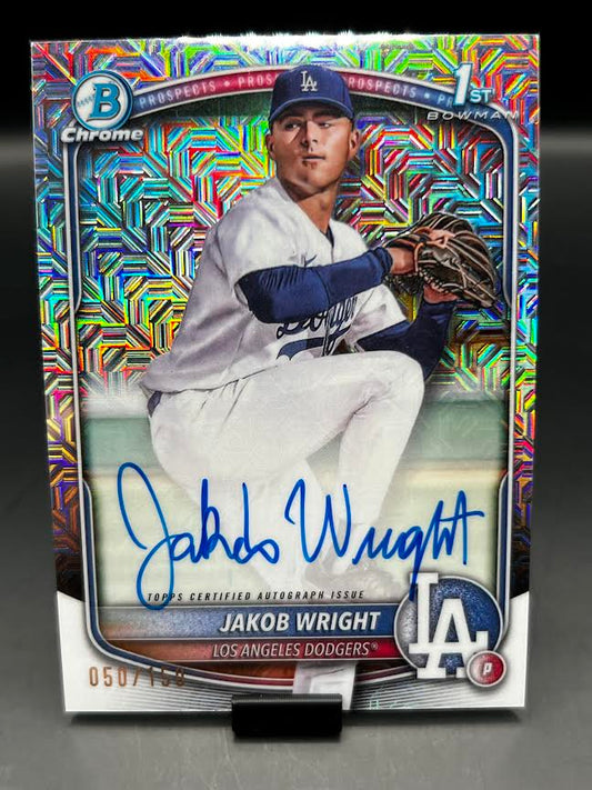2025 Bowman Chrome Jakob Wright 1st Bowman autograph 050/150 front