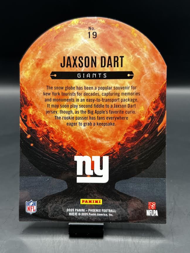 2025 Panini Phoenix Jaxson Dart Resurgent #19 rookie card back