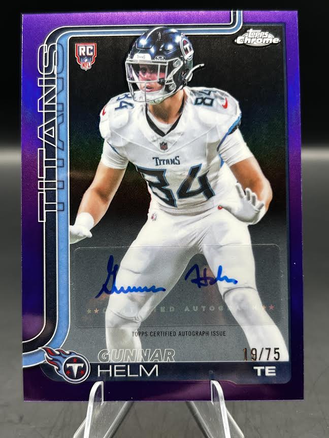 2025 Topps Chrome Gunnar Helm rookie autograph 19/75 front