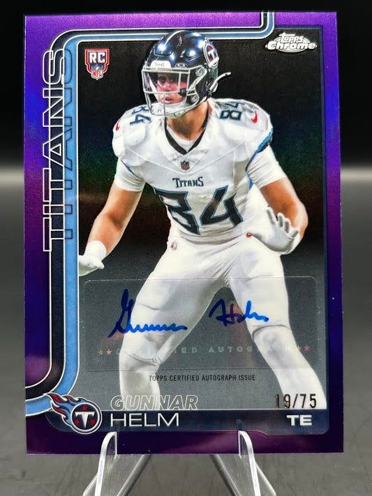 2025 Topps Chrome Gunnar Helm rookie autograph 19/75 front